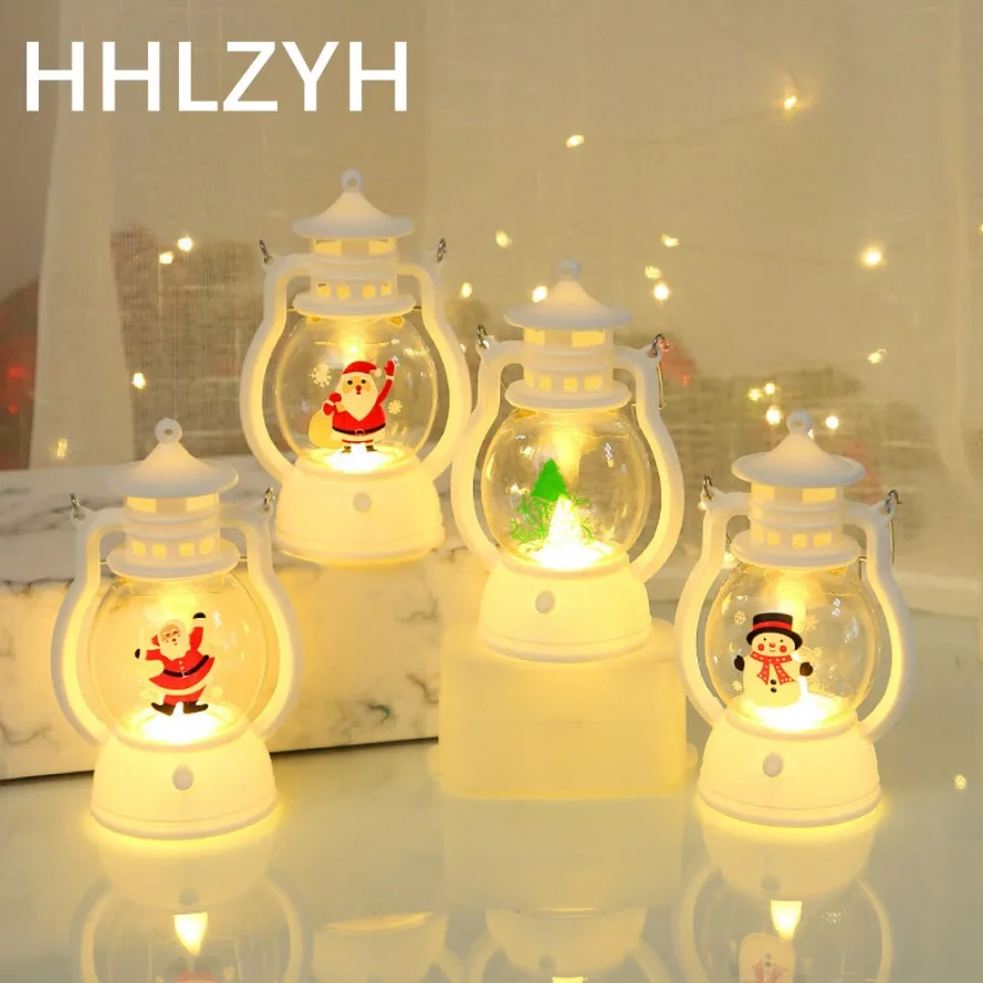 HHLZYH LED Lantern Light Santa Claus Merry Christmas Decorations Christmas Decorative lamp for Home 2023 Xmas Navidad Noel Gift