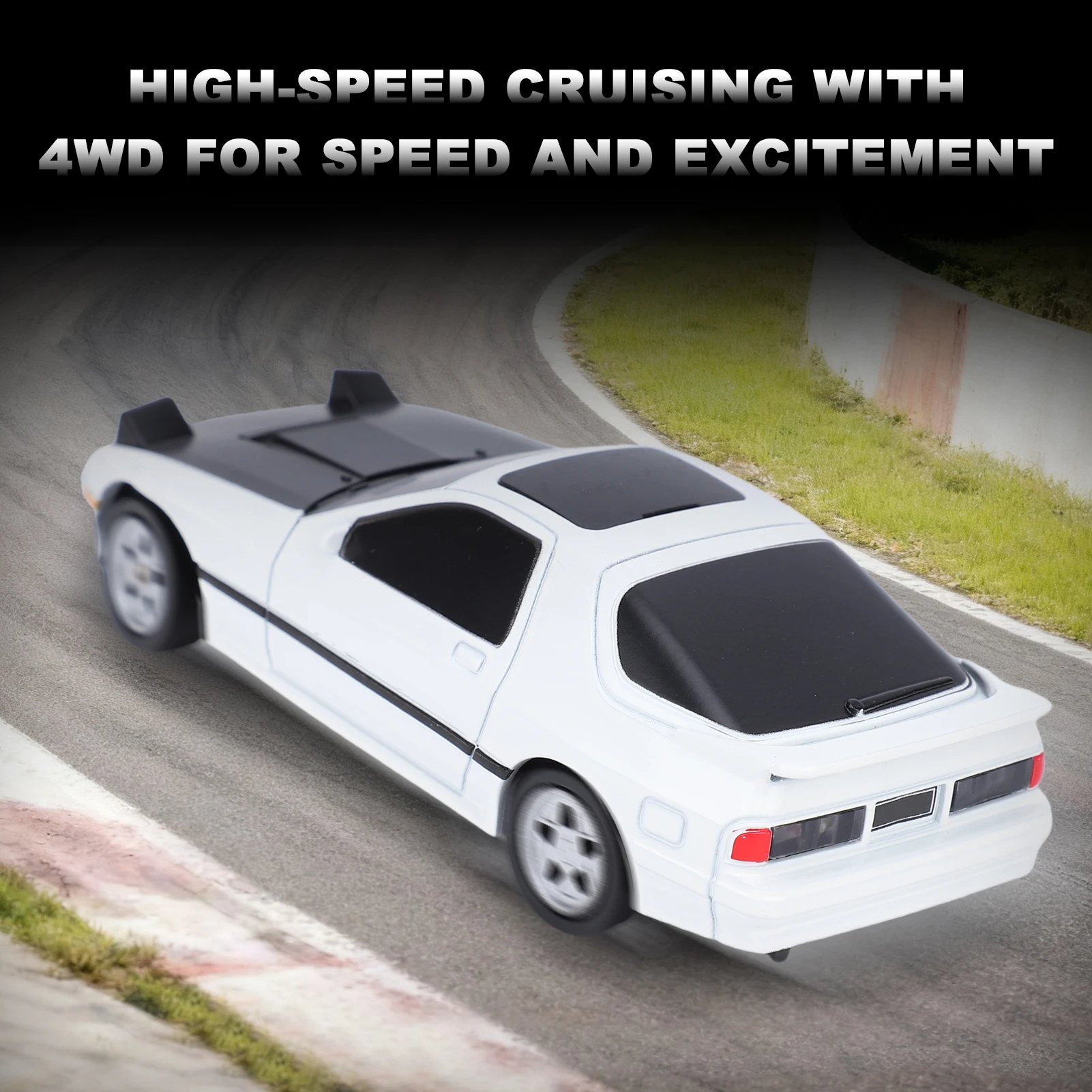 Mini RC Drift Auto 2.4G 4WD Afstandsbediening Raceauto Speelgoed met verwisselbare banden LED Verlichting voor binnen en buiten driften