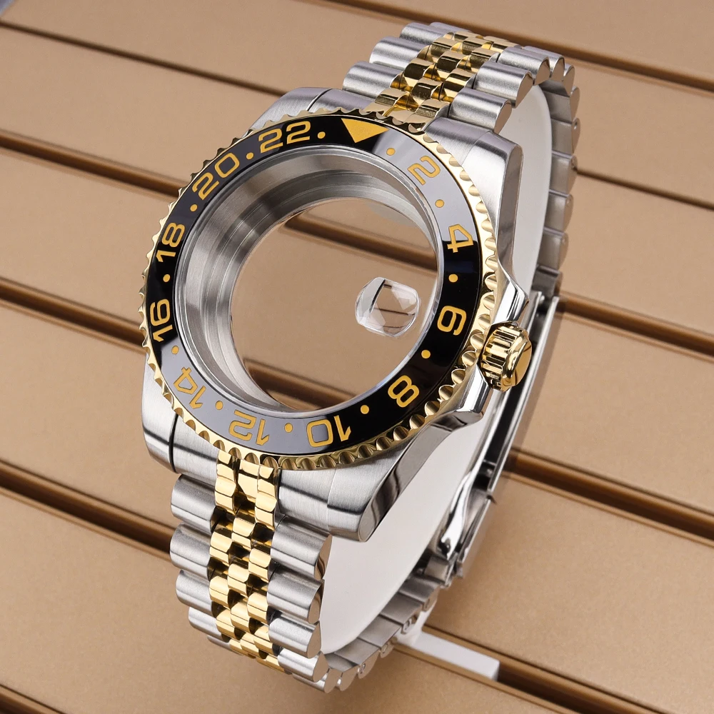 

40mm NH35 Watch Accessories For NH34 NH35 NH36 Miyota8215 Eta2824 Movement SUB GMT Watch Case Bracelet Sapphire Glass 120 clicks