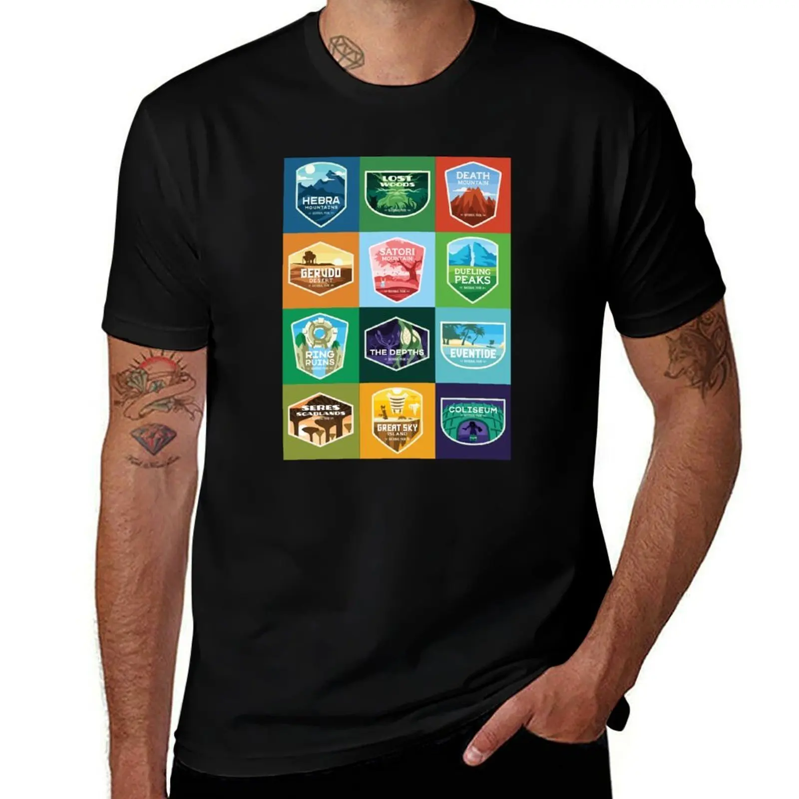Hyrule National Parks Complete Collection T-Shirt Big and Tall Short Sleeve Tee T-Shirt