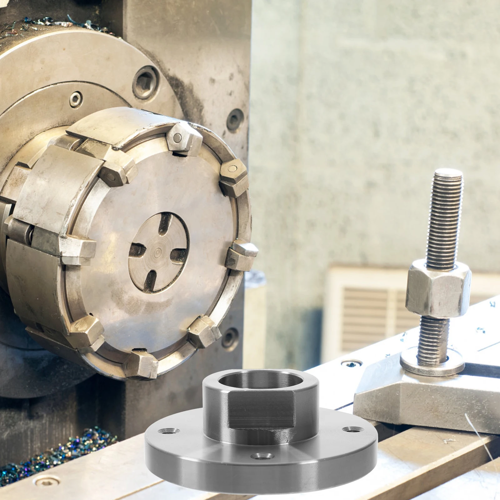 

Wood Lathe Chuck 1 Inch 8 Thread High Grade Steel 8 Holes Precision Adapter Faceplate Tools Accessories