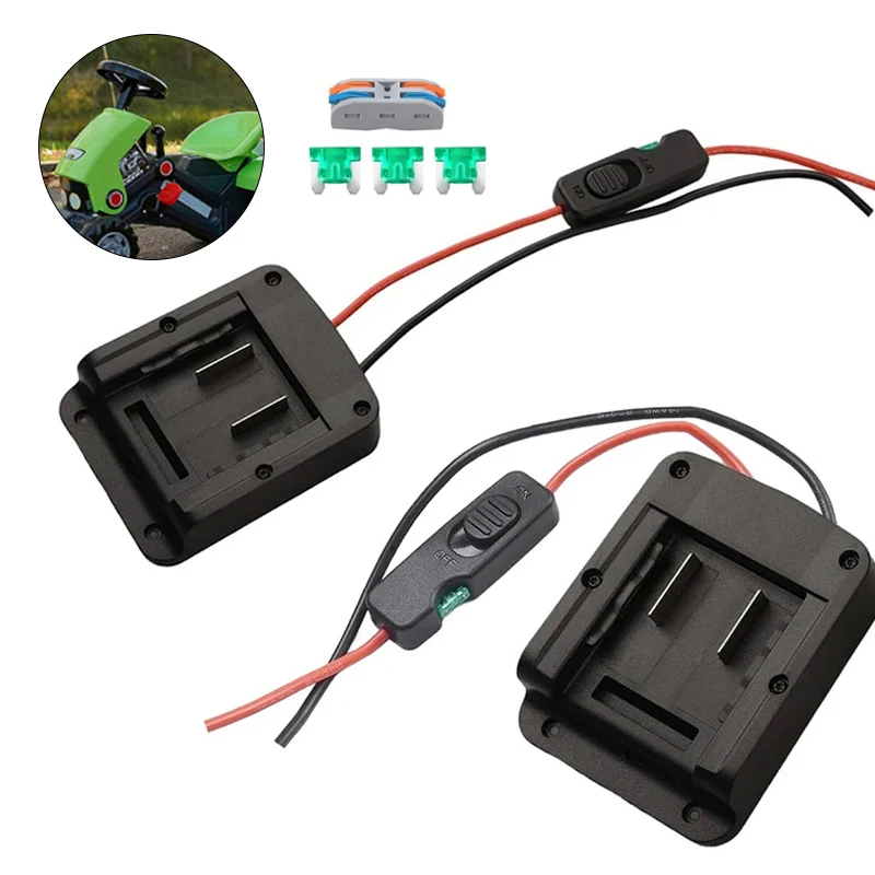 Battery Adapter For Einhell 18V Battery Base Power Connector Power Wheel Adapter with Fuses & Switch For RC Car Toys Robotic