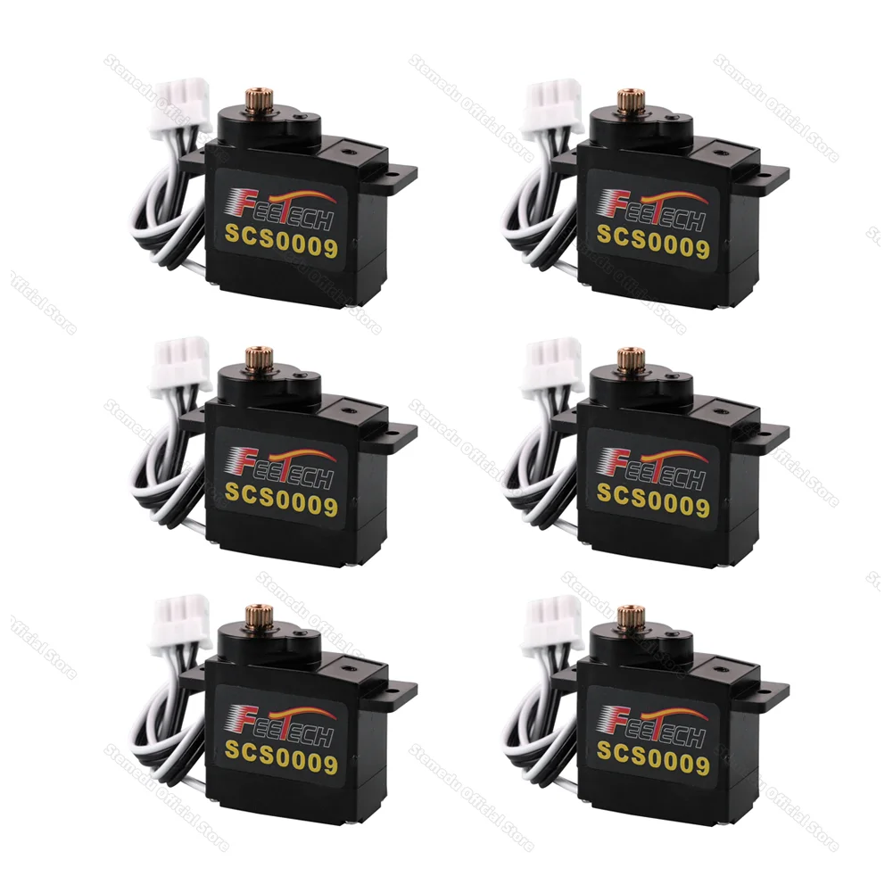 

Feetech SCS0009 6 В 2,3 кг, микросервопривод управления последовательной шиной, одновальный сервопривод TTL положения обратной связи для робота, руки и пальца, большой палец