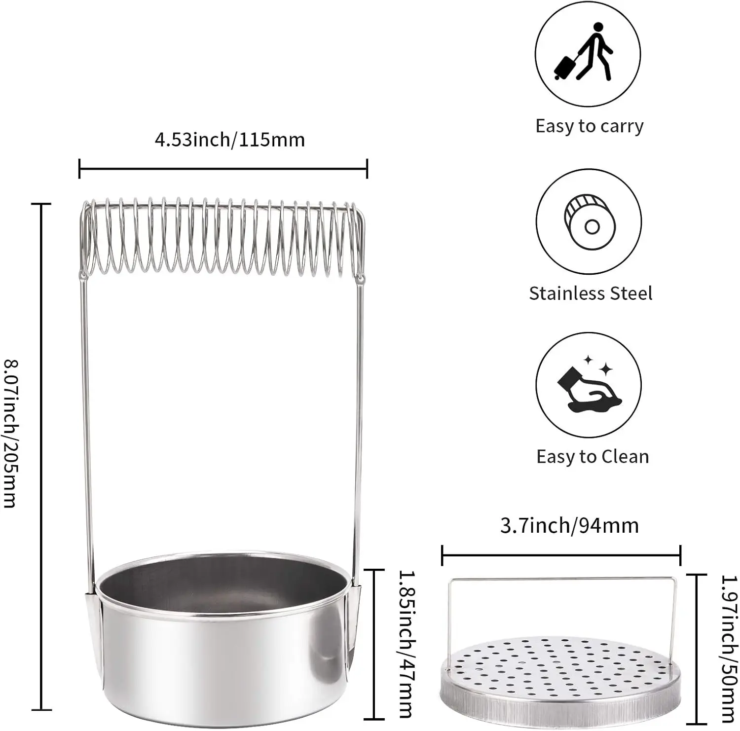 1pc Edelstahl Einzel/Doppel Löffel Palette Tasse Öl Behälter Farbe Megilp Terpentin Lösungsmittel Behälter mit Schraube kappe – Detail 6
