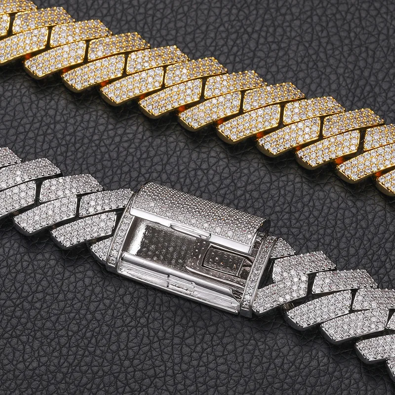 Classic style high-quality 16mm diamond Cuban chain hip-hop street jewelry necklace