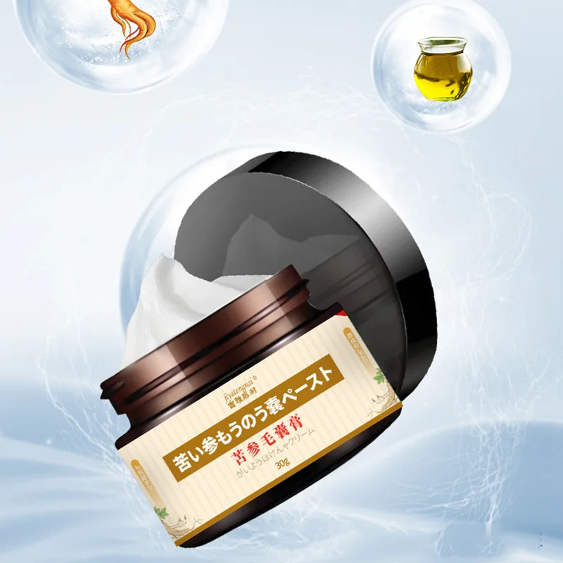 Sophora Flavescens Crema per follicoli piliferi Lenisce i follicoli piliferi danneggiati e brufoli del cuoio capelluto intasati Olio per la testa Prurito Crema sanitaria esterna