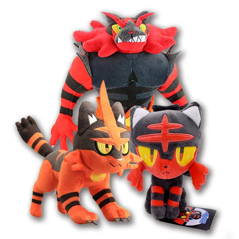 Pokemon Anime Figure Incineroar Litten Plush Toys Soft Torracat Stuffed Animals Cartoon Doll ChristmasToy Hobbies Baby Kid Gifts