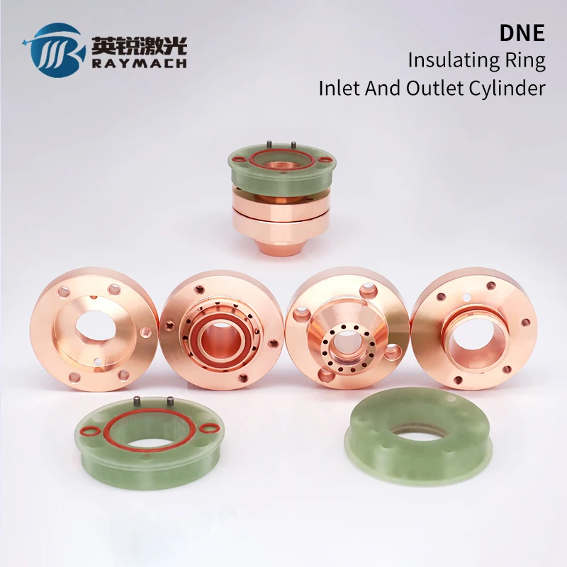 Raymach DNE anillo de aislamiento agujero inclinado fibra láser repuestos soporte de cerámica 2702/3100 estilo más grueso QT90 tuerca de bloqueo de varilla de cobre