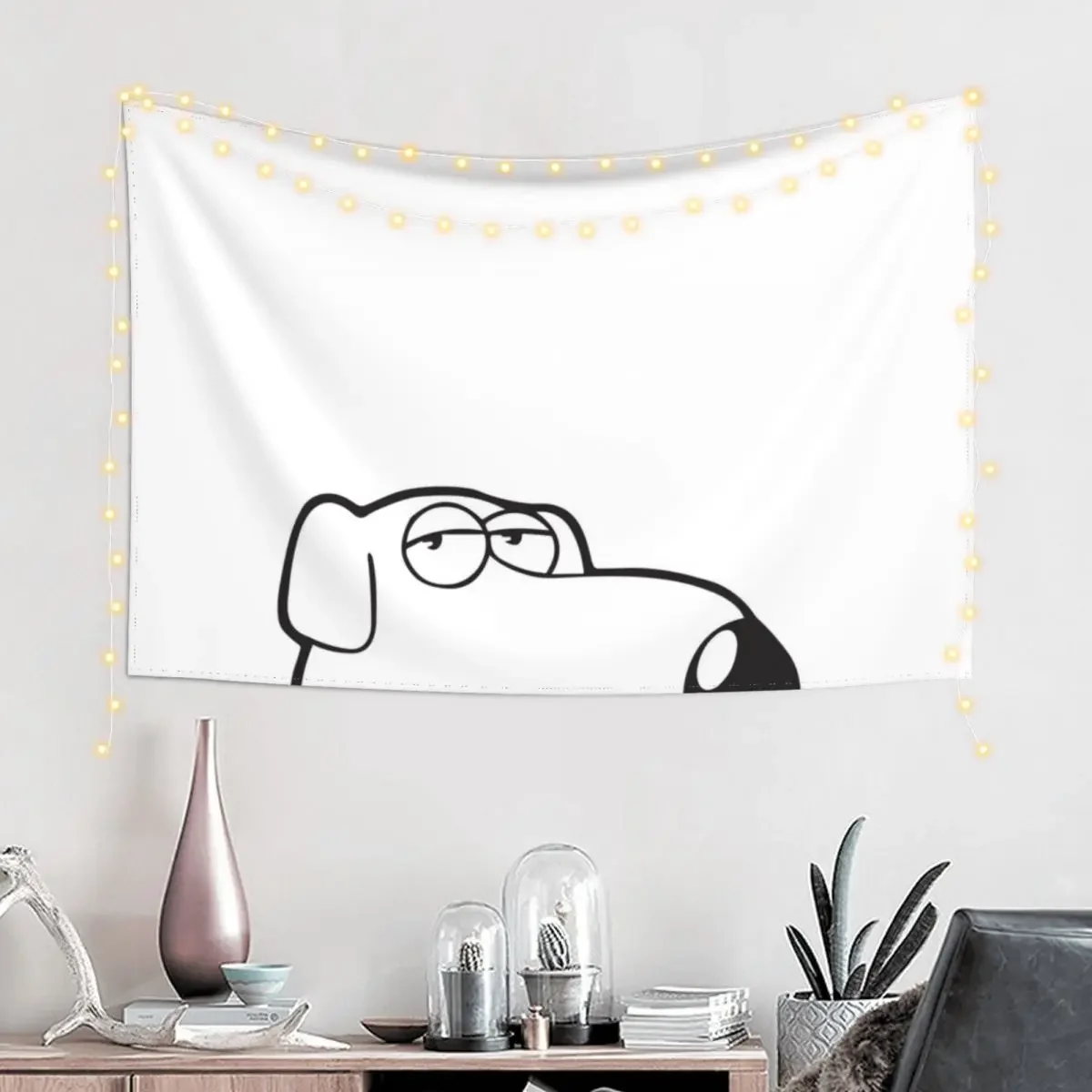 Brian Dog Peeker Cartoon Funny Tapestry Wall Carpet Wall Decoration Decoration For Home Tapestry