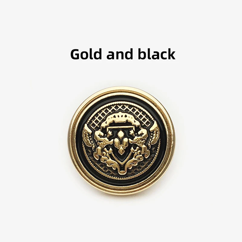 6pcs 15-25mm British Style Shield Gold Metal Buttons Vintage Men Suit Cardigan DIY Sewing Button Women Coat Handmade Buckle New