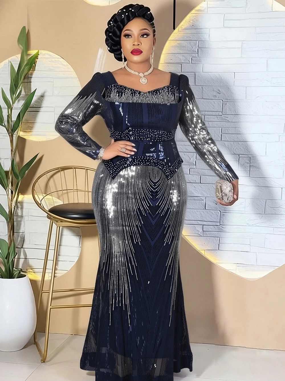 Evening Dresses For Wedding Party African Turkey Women Mermaid Gown Sequin  Bodycon Sexy Robe Africaine Ankara Ladies Clothing - AliExpress 200000345