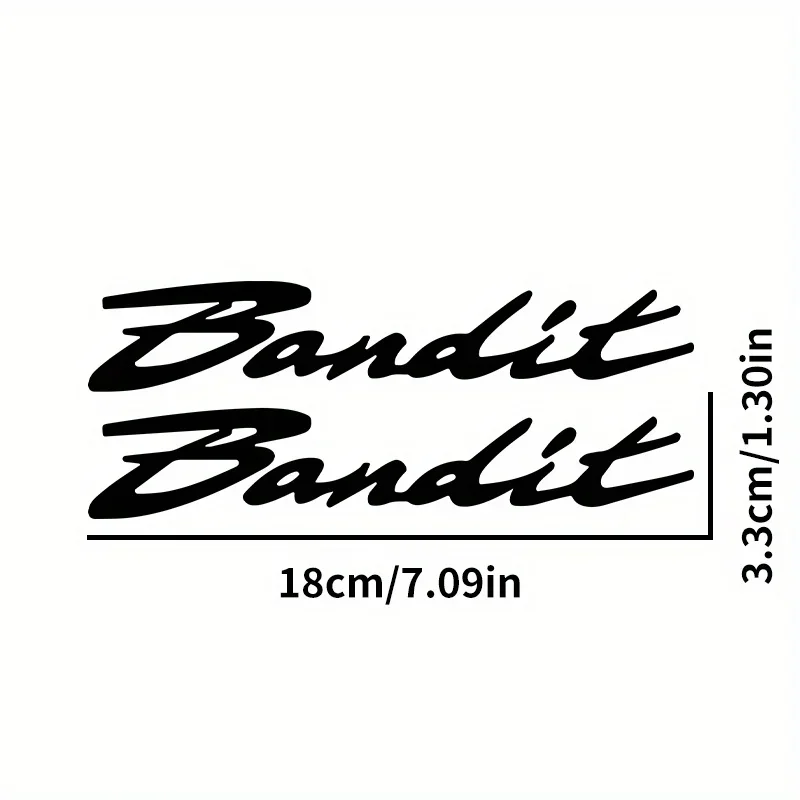 2Pcs 2D Flat Bandit Letter Vinyl Stickers, Waterproof Decal For Motorcycle Helmet Decor, Holiday Gift