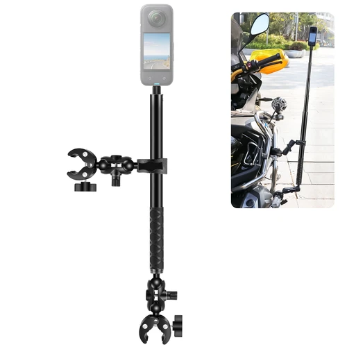 Imagen 1 del producto Soporte de liberación rápida para ciclismo PULUZ y manillar de palo Selfie de 150cm, montaje fijo para Insta360 X4X3/Gopro/DJI Osmo 360, accesorios