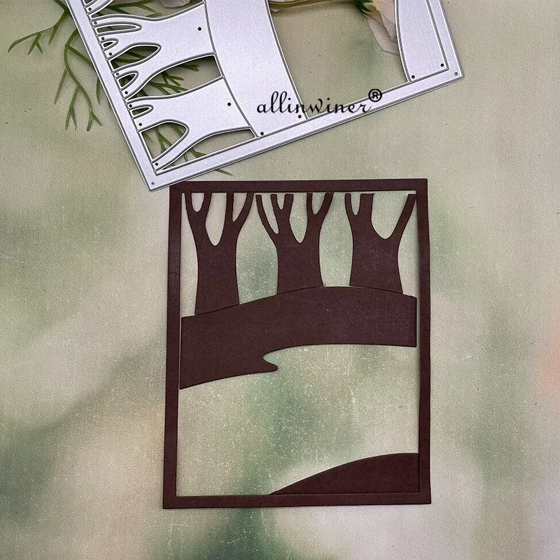 

Металлические вырубные штампы и трафареты для скрапбукинга, альбомов, бумажных открыток и тиснения (дизайн: деревья и склоны)