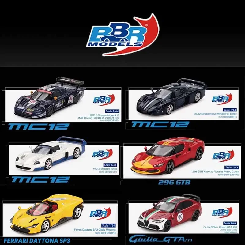 

BBR в наличии 1:64 296 GTB MC20 MC12 GTA Assetto Fiorano Rosso Corsa, литая под давлением модель автомобиля из сплава, коллекция игрушек