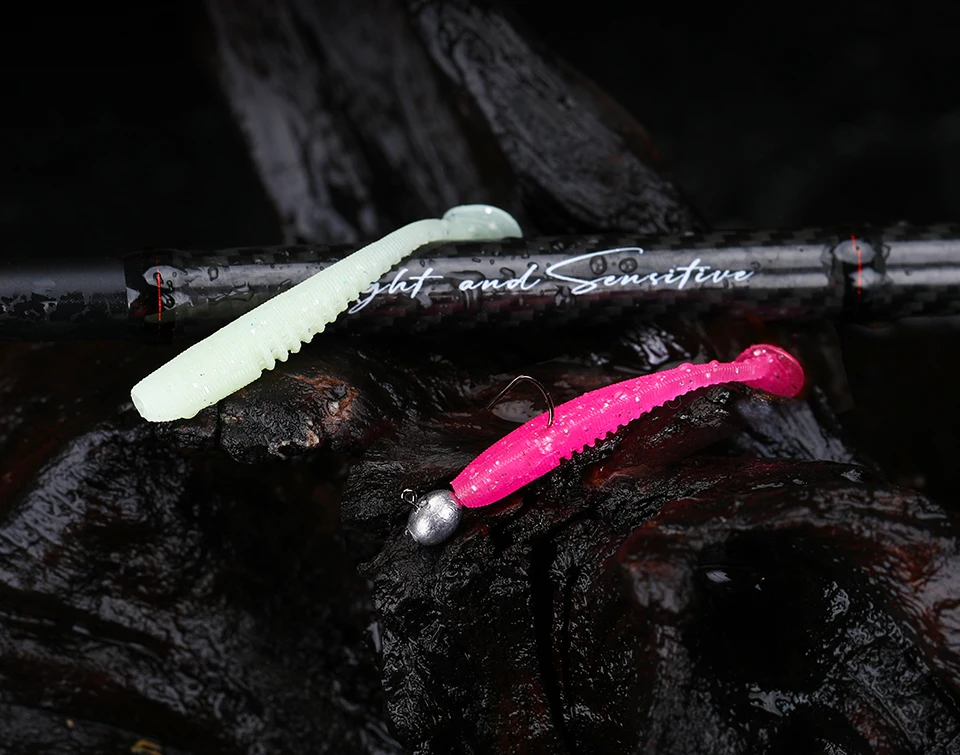 TSURINOYA T Schwanz Weichen Köder Angeln Köder FLEX 38mm 0,4g 20 stücke Licht Spiel Künstliche Silikon UV weiche Köder Für Ajing Rockfish – Detail 5