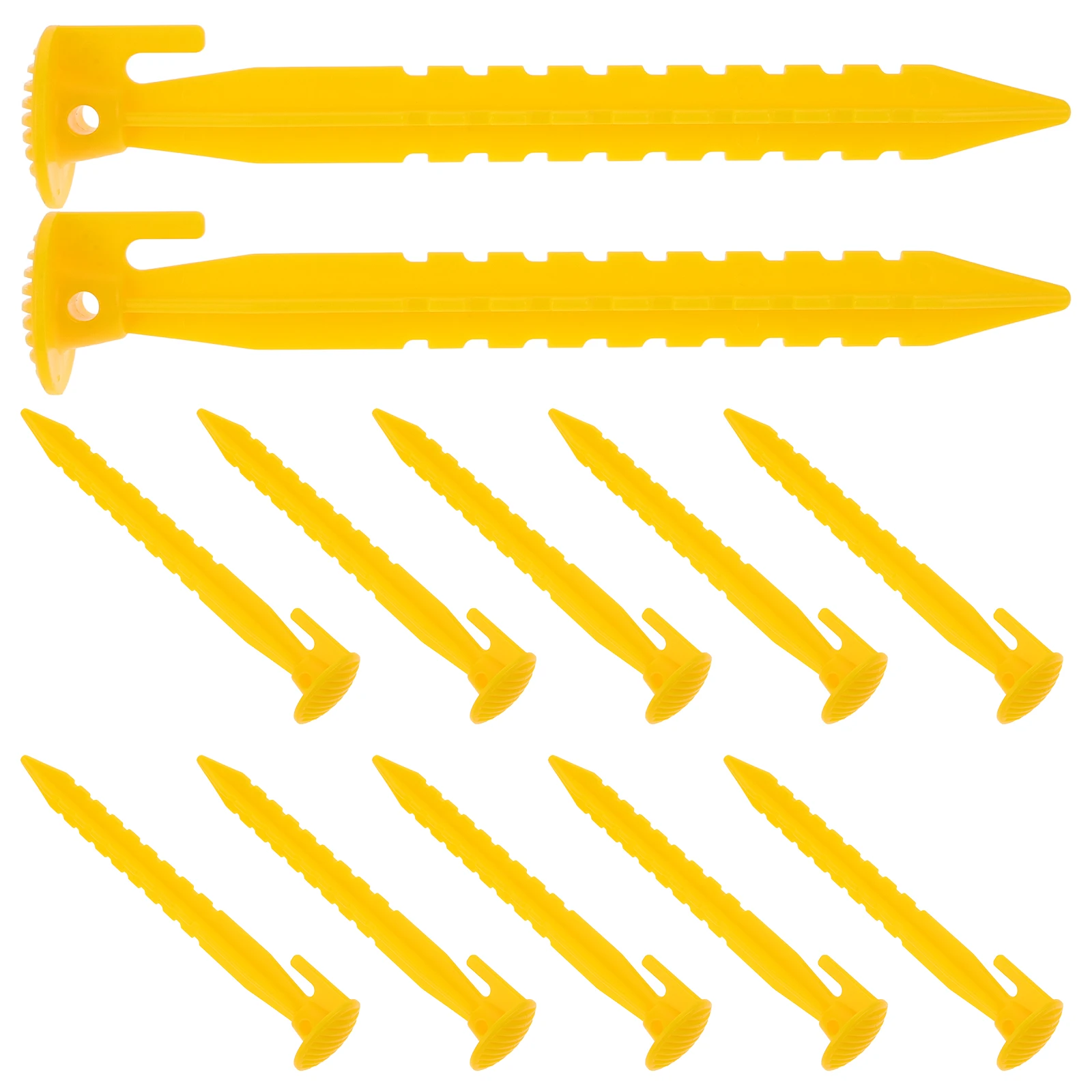 

12pcs Tent Ground Heavy Duty Plastic Pegs for Beach Camping Canopy Sand Snow Strong Thickened Ends Reusable