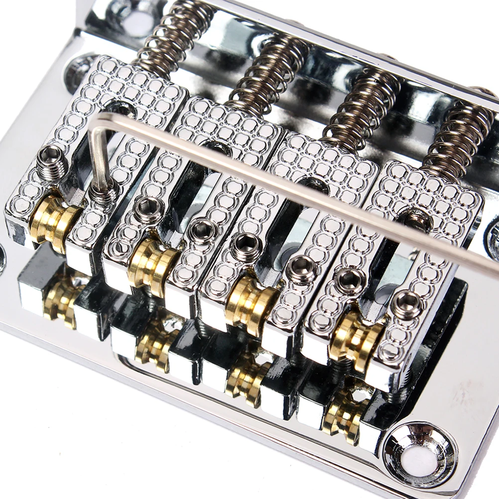 

GA901 Metal 4 String Bass Bridge Vintage Style Bridge for Guitar with 4 Screws and Bridge and Wrench (Silver)