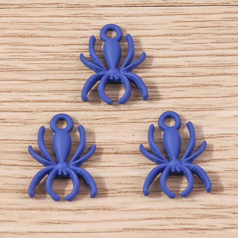 Tusember 10 Stück süße bunte Spinnen-Charms für handgefertigte Schmuckherstellung, Halskette, Ohrringe, Halloween-Charms, Anhänger, DIY-Handwerk – Detail 7