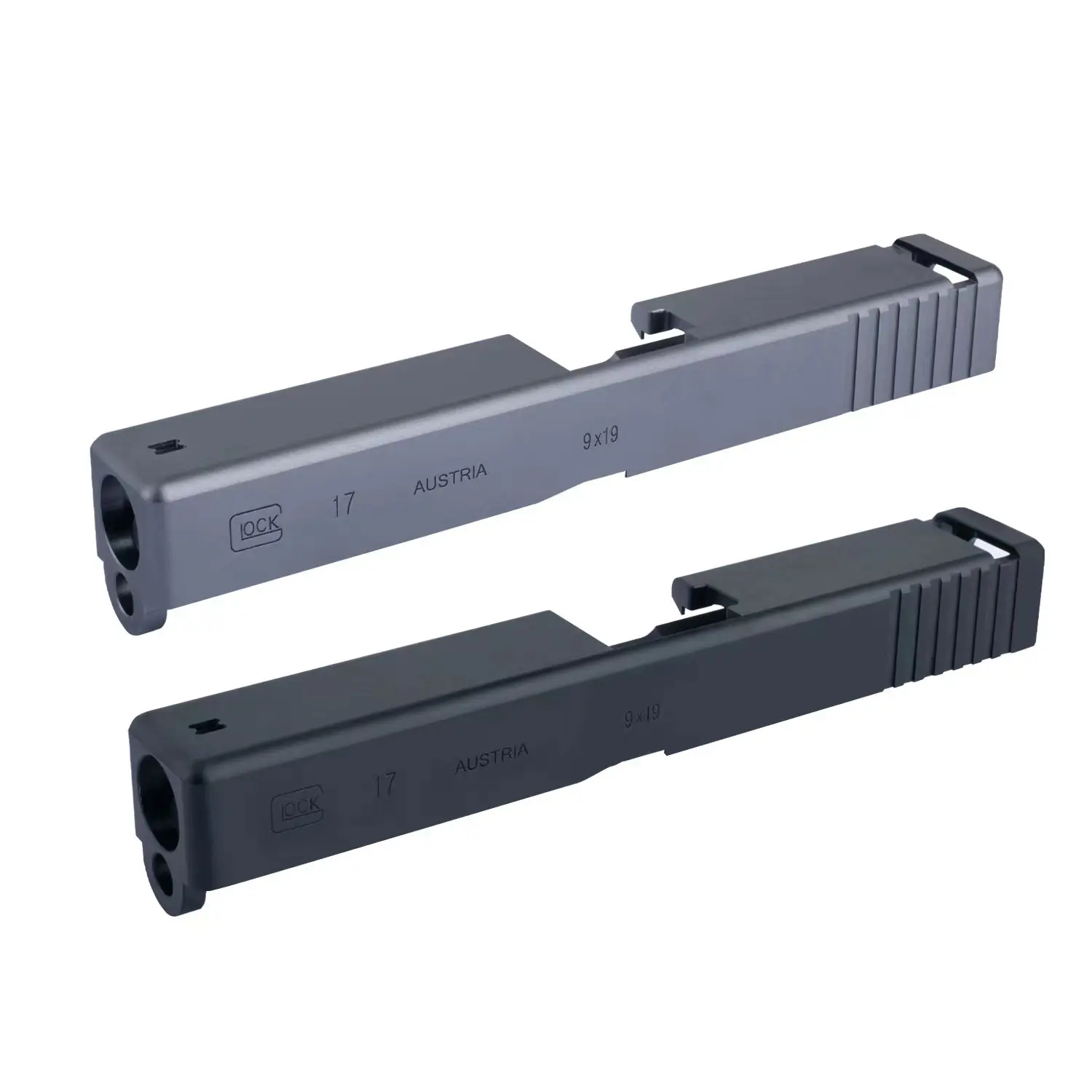 Glock G17 aluminum upper barrel, gray, black, outdoor sports equipment accessories