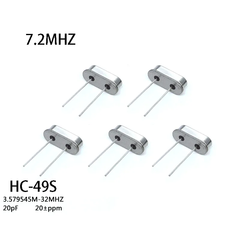 10pcs/LOT 7.2M Quartz Resonator Passive Crystal Oscillator HC-49S 7.2 MHz 49S 7.2MHz