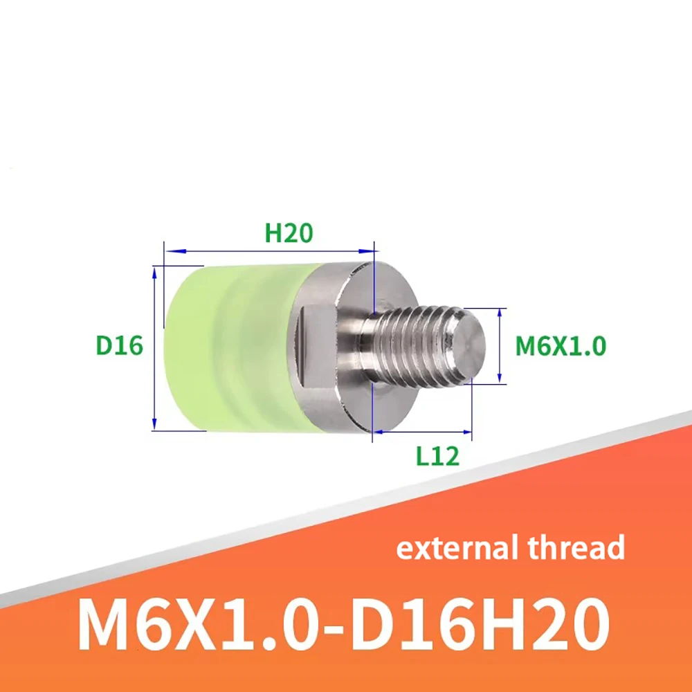 M3/M6/M8/M12-M22 Anti Slip 304 Stainless Steel Polyurethane Coated Screw Shock Absorbing PU Foot Screw Adjustable Support Screw