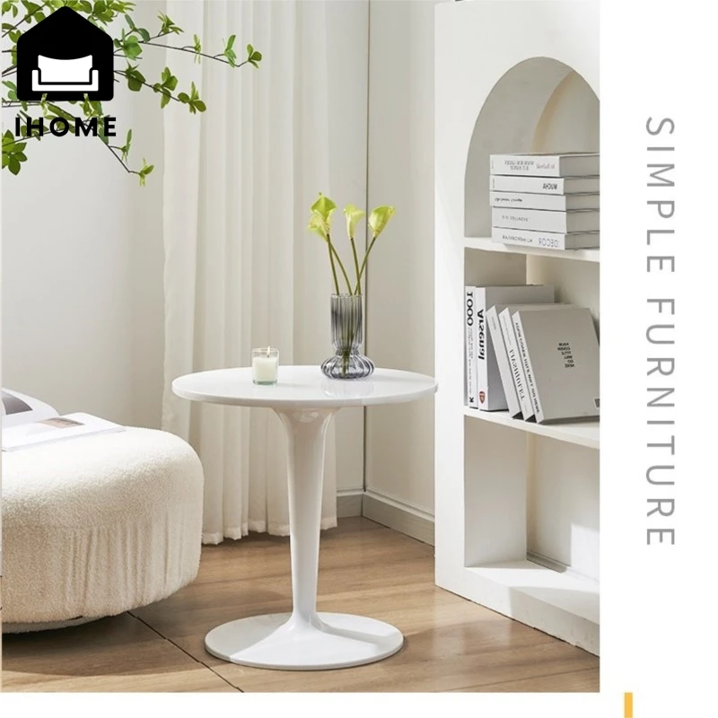 IHOME-Mesa De Café Pequena Transparente Minimalista Nórdico, Mesa De Borda Pequena Acrílica, Plástico Móvel