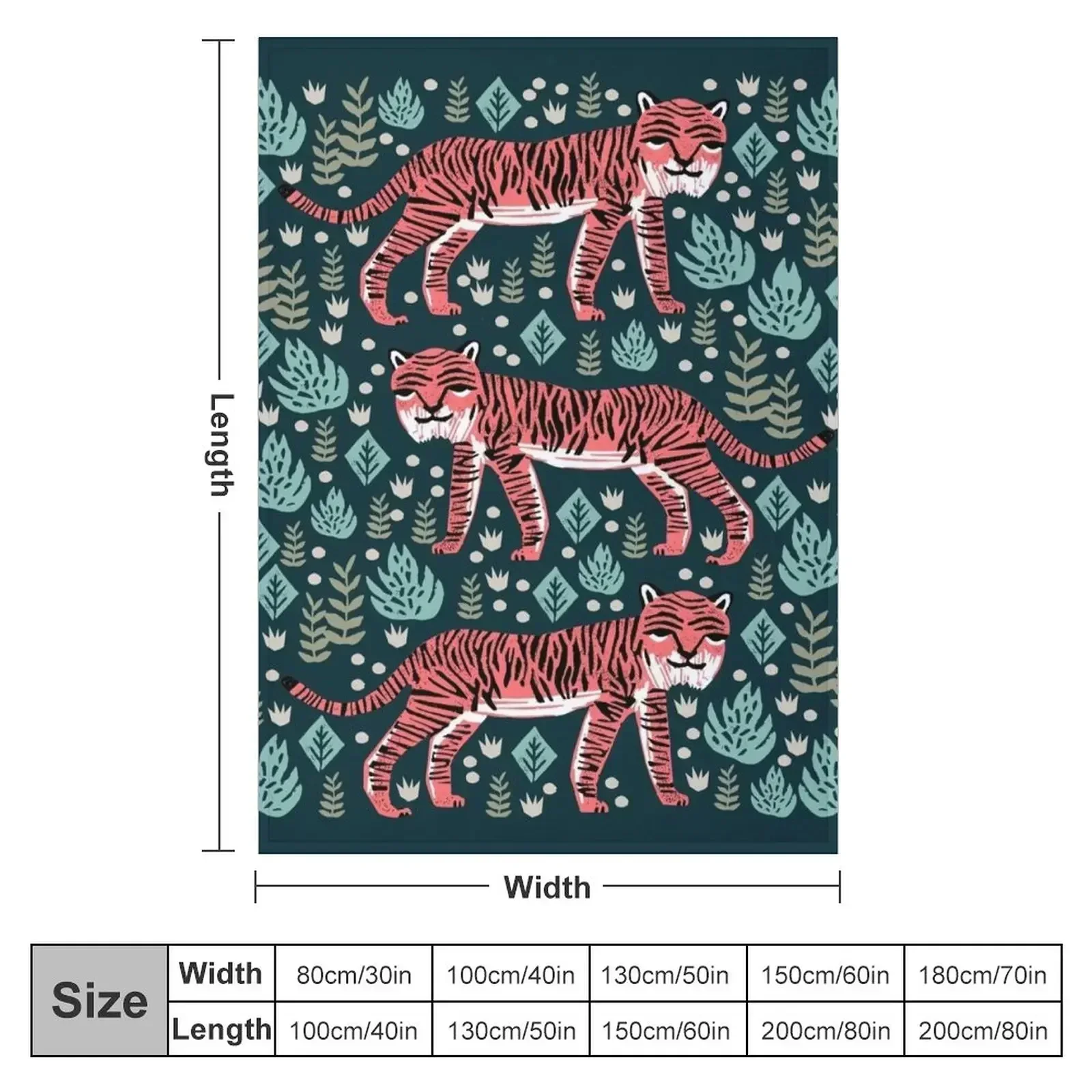 Safari Tiger by Andrea Lauren Throw Blanket couch cozy soft plush fuzzy picnic outdoor blanket