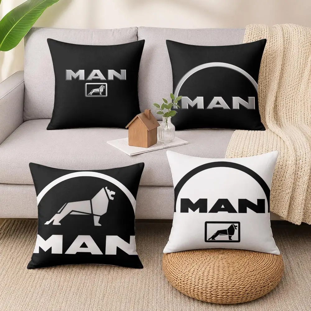 Car M-Man-T-Truck Luxury Cushion Cover Wrinkle-Resistant Short Plush Cushion Covers Breathable Machine-Washable