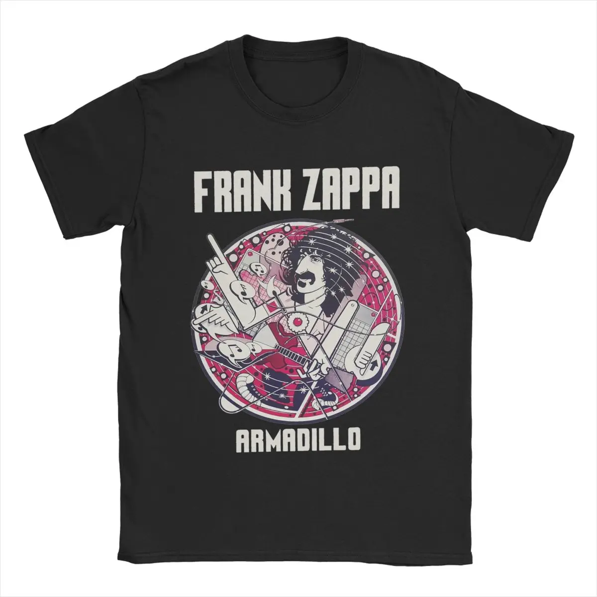 Frank Zappa T Shirts Men's Cotton Funny T-Shirt Crewneck Tees Short Sleeve Clothes Birthday Present