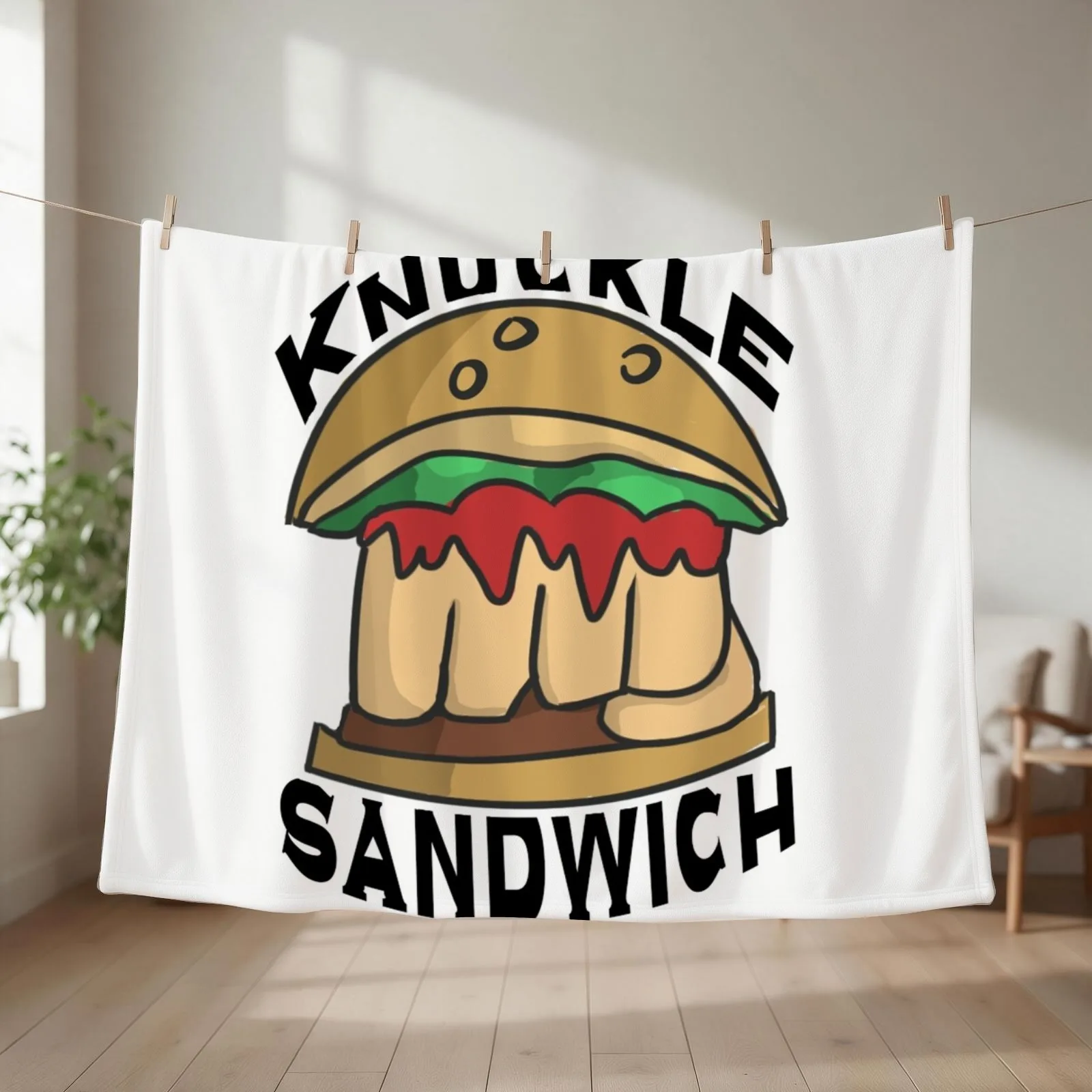 Knuckle Sandwich Throw Blanket couch cozy soft plush fuzzy picnic outdoor blanket