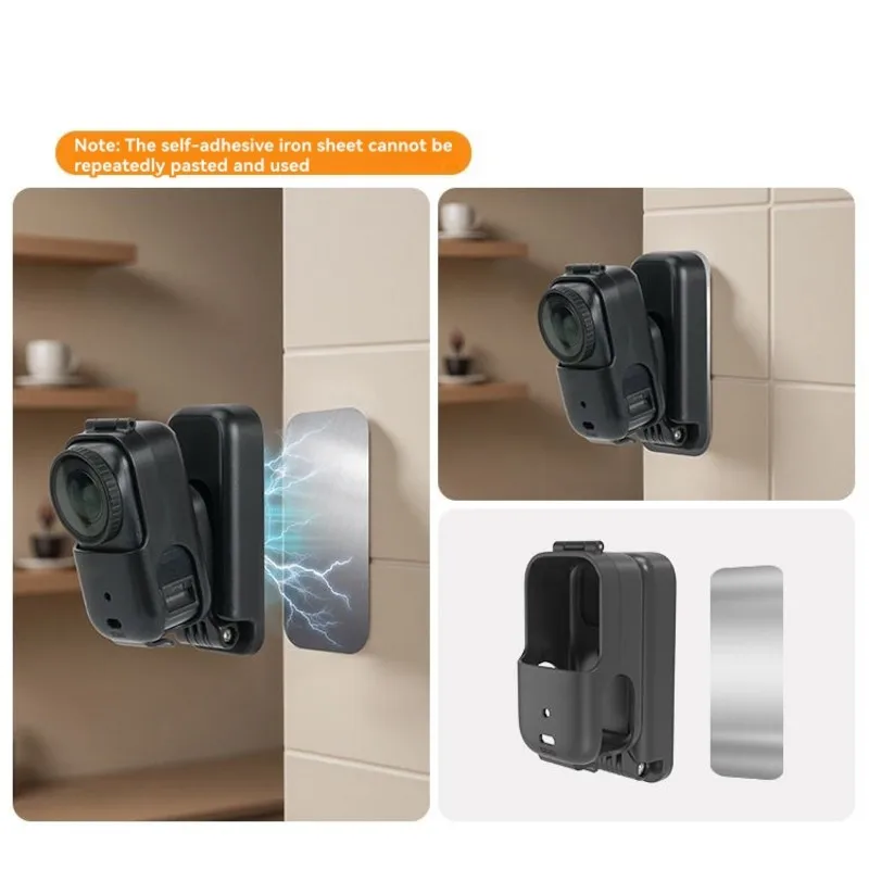 قاعدة تركيب مغناطيسية - دعم كاميرا قابلة للدوران 360 درجة، ملحق أسود #5