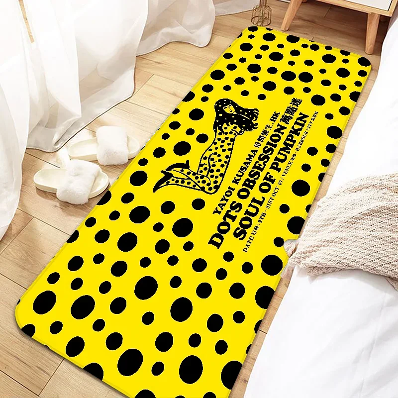 Yayoi Kusama Art Door Mat Entrance Non-slip Doormat Washable Kitchen Carpet Living Room Hallway Rugs Bathroom Bath Door Mats # 0