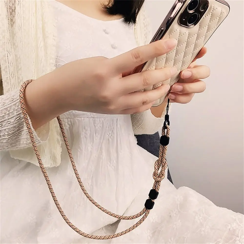 Adjustable Mobile Phone Lanyard Long Neck Hand-woven Phone Hanging Chain Anti-lost Nylon Cellphone Straps Phone Case