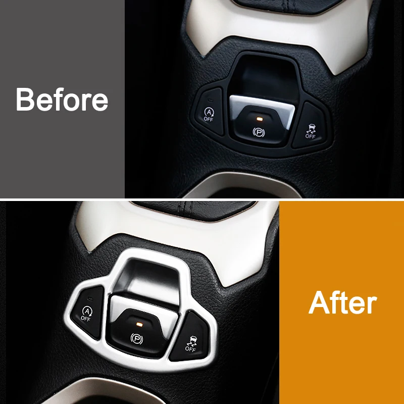 For Jeep Renegade BU 2015-2018 2019 2020 2021 2022 2023 2024 2025 ABS Car Electronic Handbrake Button Panel Trim Cover Sticker