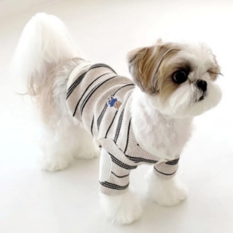 Summer Dog T-Shirt Soft Dog Clothes Fashion Puppy Vest Cute Cat Striped Shirt Pet Pullovers Chihuahua Clothes Pet Dog Supplies