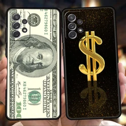 USD Dollar Cash Luxury Phone Case for Samsung Galaxy A55 A35 A15 A14 A25 A54 A51 A71 A72 A73 A32 A52 A52S A41 5G Silicone Shell