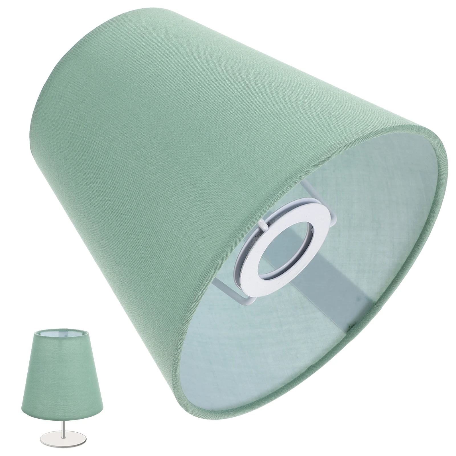 

Macaron Lampshade Pale Green Large Drum Cloth Cover Adjustable Replacement Shades for Chandelier Bedroom Living Room Lighting
