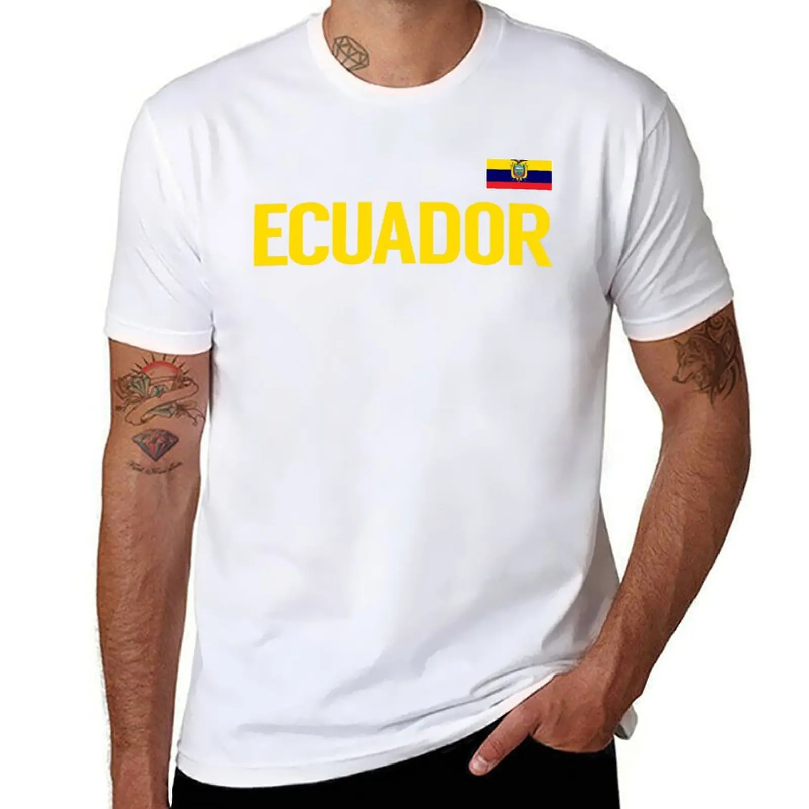 

Copy of Ecuador National Team Ecuadoran Futbol Soccer Flag T-Shirt printed t shirts for man man t shirt summer T-Shirt