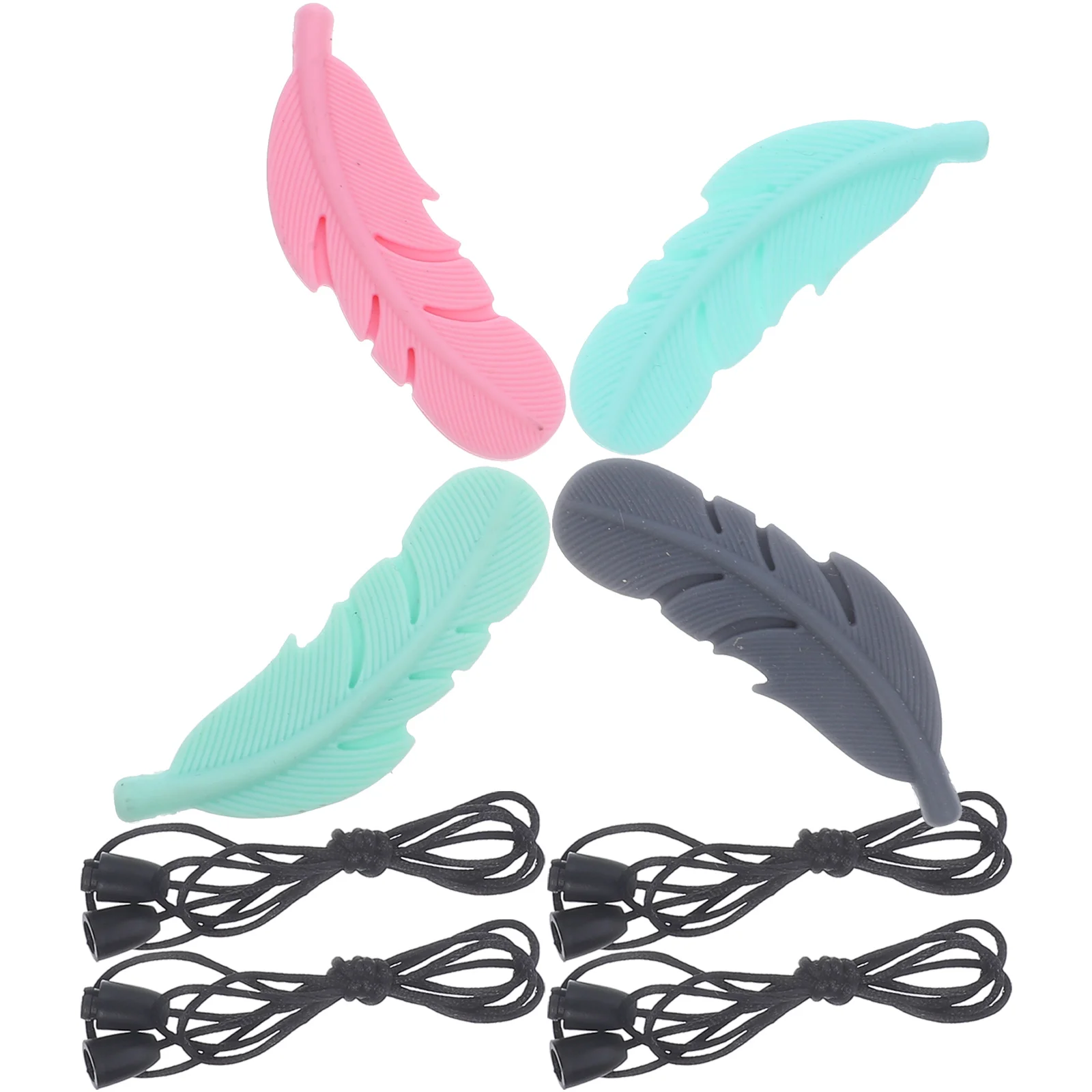 

4 Pcs Silicone Necklace Oral Sensory Chewing Pendant Baby Toys Molar Chain Teether