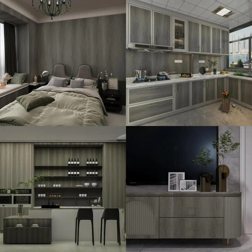 

Сверхширокие самоклеящиеся обои под серый дуб, толстый текстурированный винил для кухонных шкафов и мебели для спальни