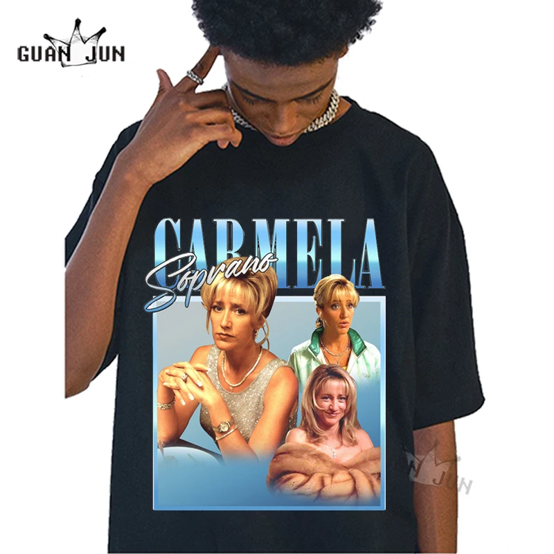 CARMELA SOPRANO Tshirt Mafia Graphic Printed Tee Men Women Unisex Fall T Shirt American Fashion Harajuku Men Tops