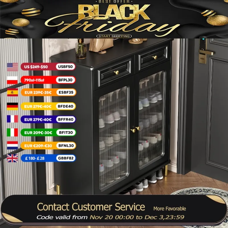 

Italian Style Shoe Cabinet Minimalist Two Doors Space Saving Hallway Shoe Rack Entryway Drawers Szafka Na Buty Furniture Home