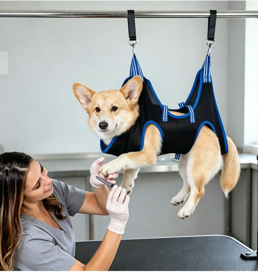 Pet Grooming Hammock Sling for Dogs Cats Breathable Hanging Restraint Helper for Nail Trimming Ear Cleaning PetGrooming Supplies