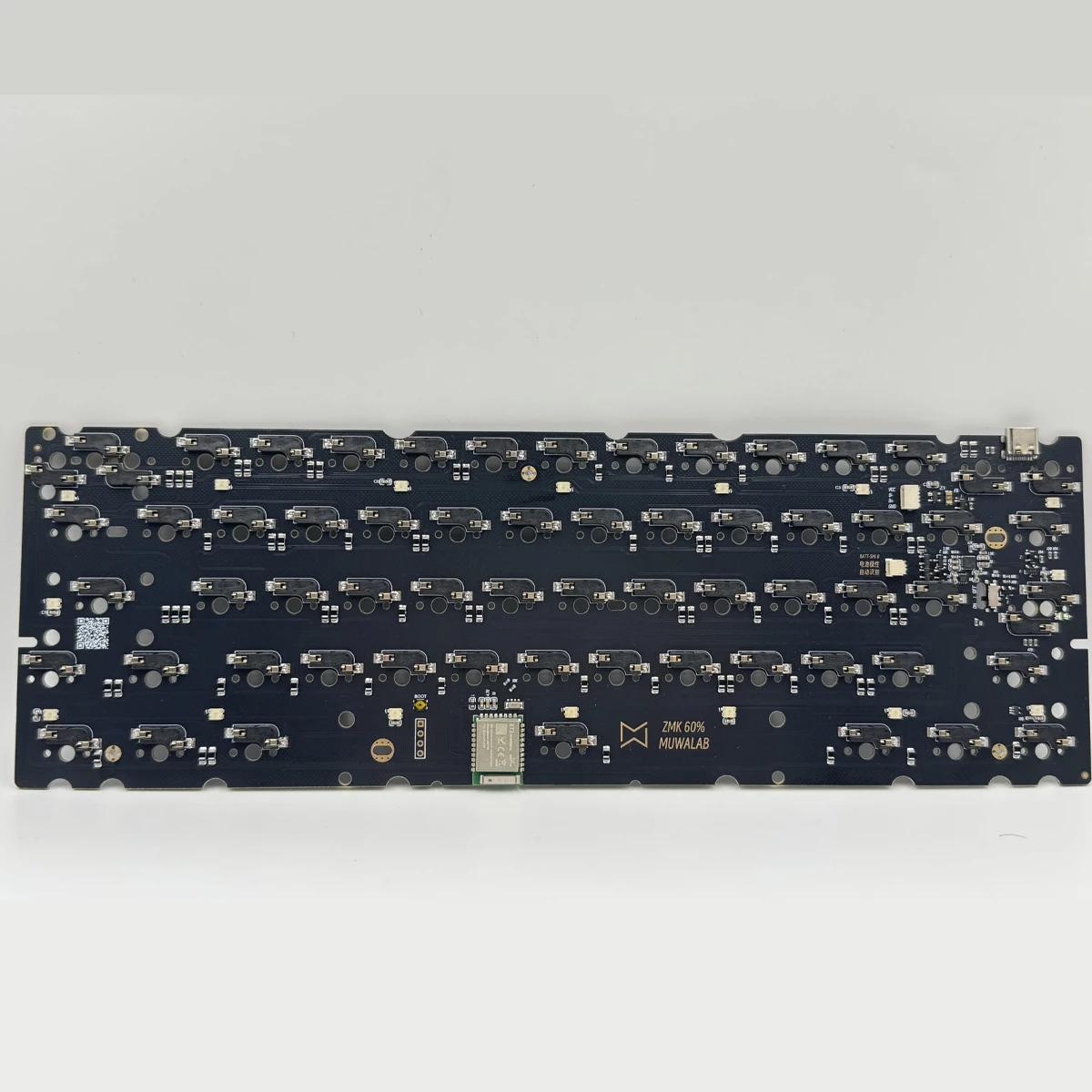 GH60 Keyboard PCB Plate Hot Swap Bluetooth Dual-mode 7U Spacebar ZMK Ergonomic Mechanical Keyboard Accessories No Switch Keycaps