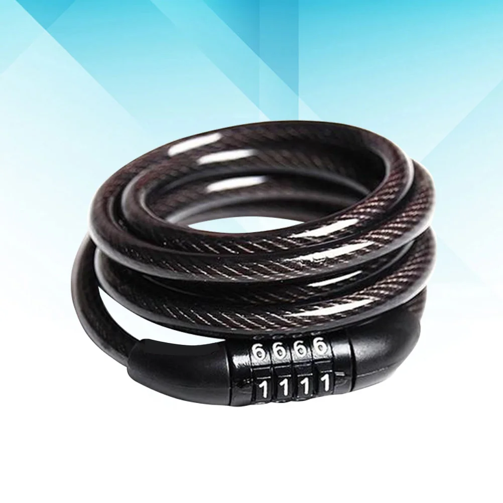 

1pc Bicycle 4-Digit Code Security Cable Lock For Bike Motorcycle Scooter No Keys Needed Fixed Combination Padlock Cycling Safety