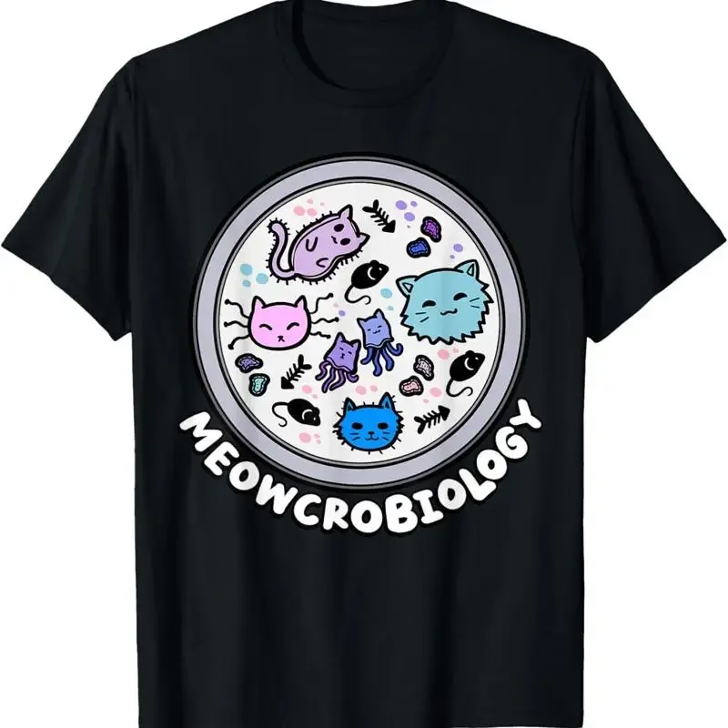 Meowcrobiology Microscopic Cats Science Pet School Biology T Shirt