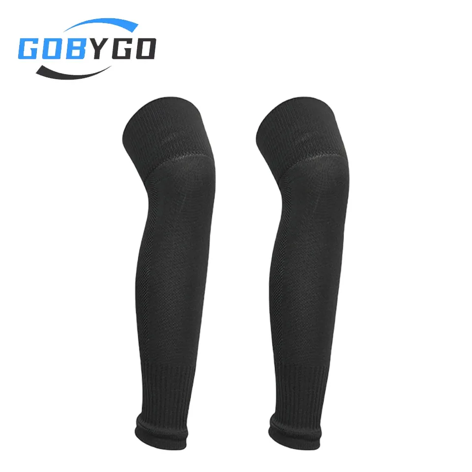 GOBYGO 1Pair Knee Over Football Leg Guards Socks Soccer Sports Shin Guards Adult Children Leg Covers Breathable Calf Long Sock