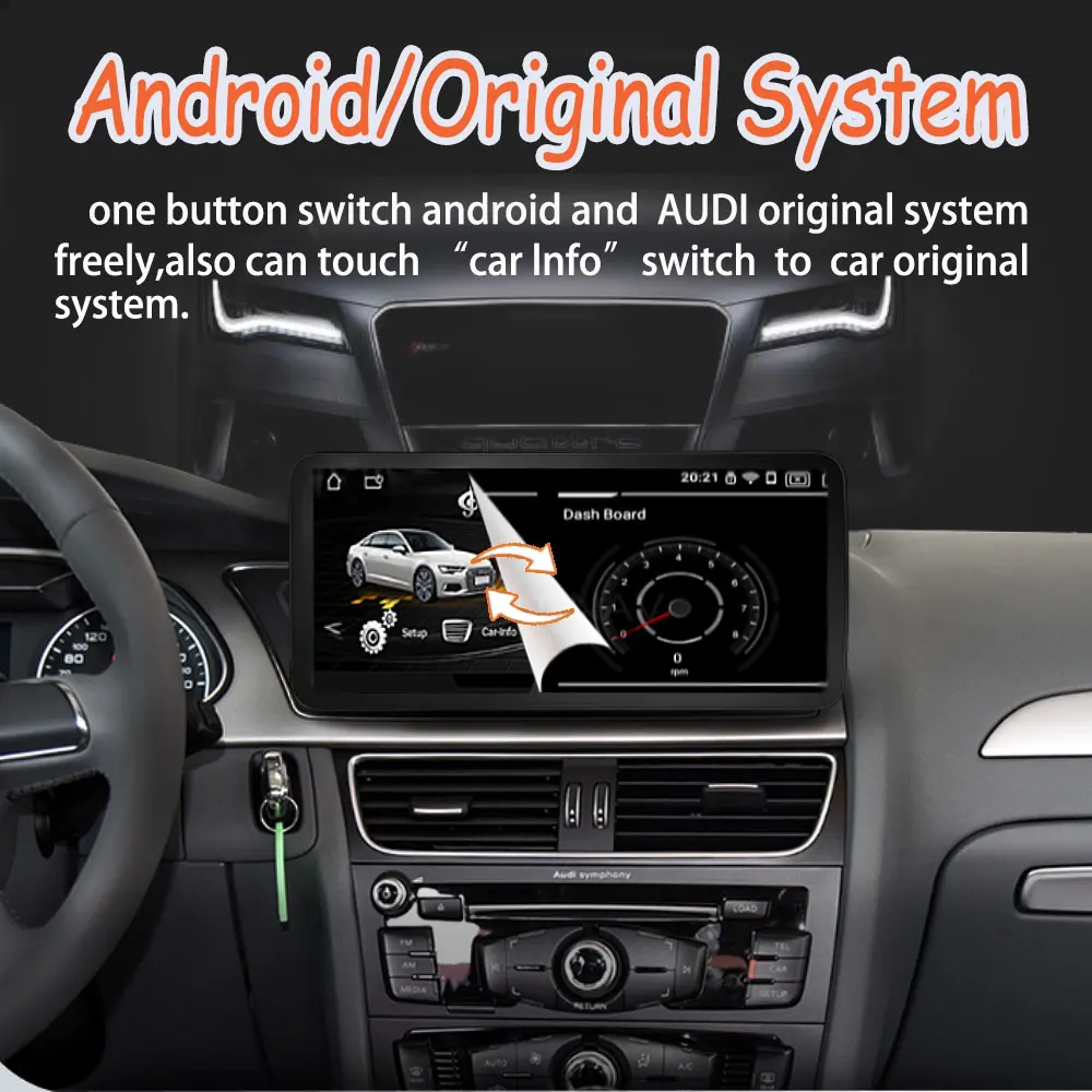 8.8 palec auto IPS dotek obrazovka rádio GPS navigace pro audi dálnice a4 B8 2009-2012 WIFI 4G SIM Android 14 Carplay brian wayne transeau SWC google