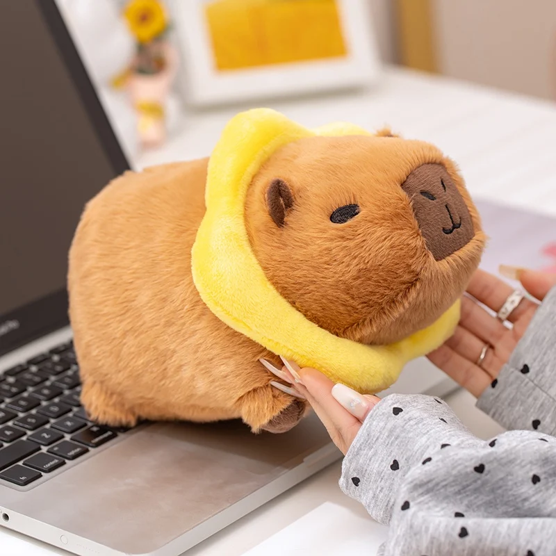 24/34Cm Kawaii Soft Gevulde Toast Kussen Dieren Zonnebloem Capibara Anime Speelgoed Capybara Pluche Pop Kawaii Plushie kerstcadeau